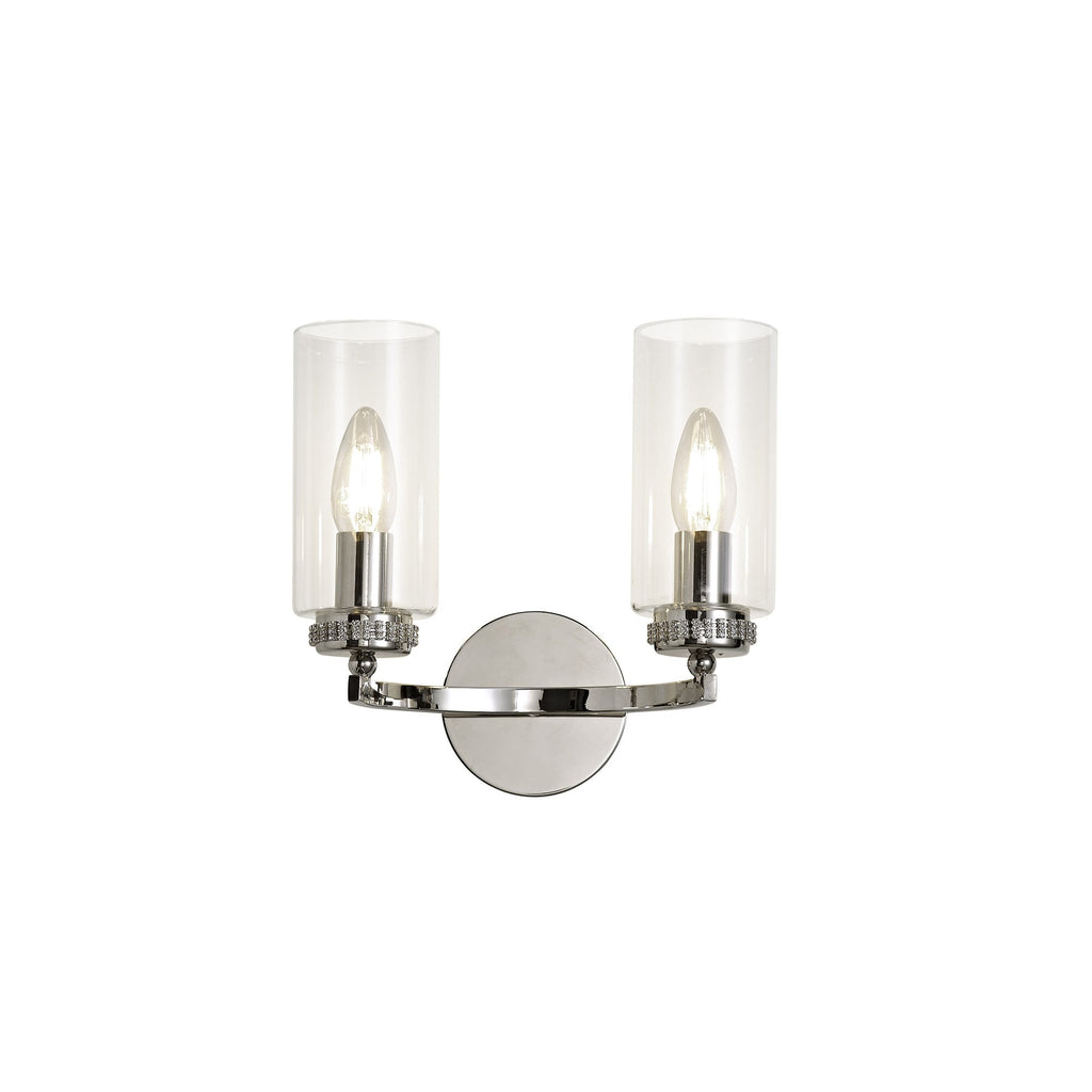 Benz Twin Wall Light In Polished Nickel Finish