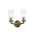 Benz Twin Wall Light In Antique Brass Finish