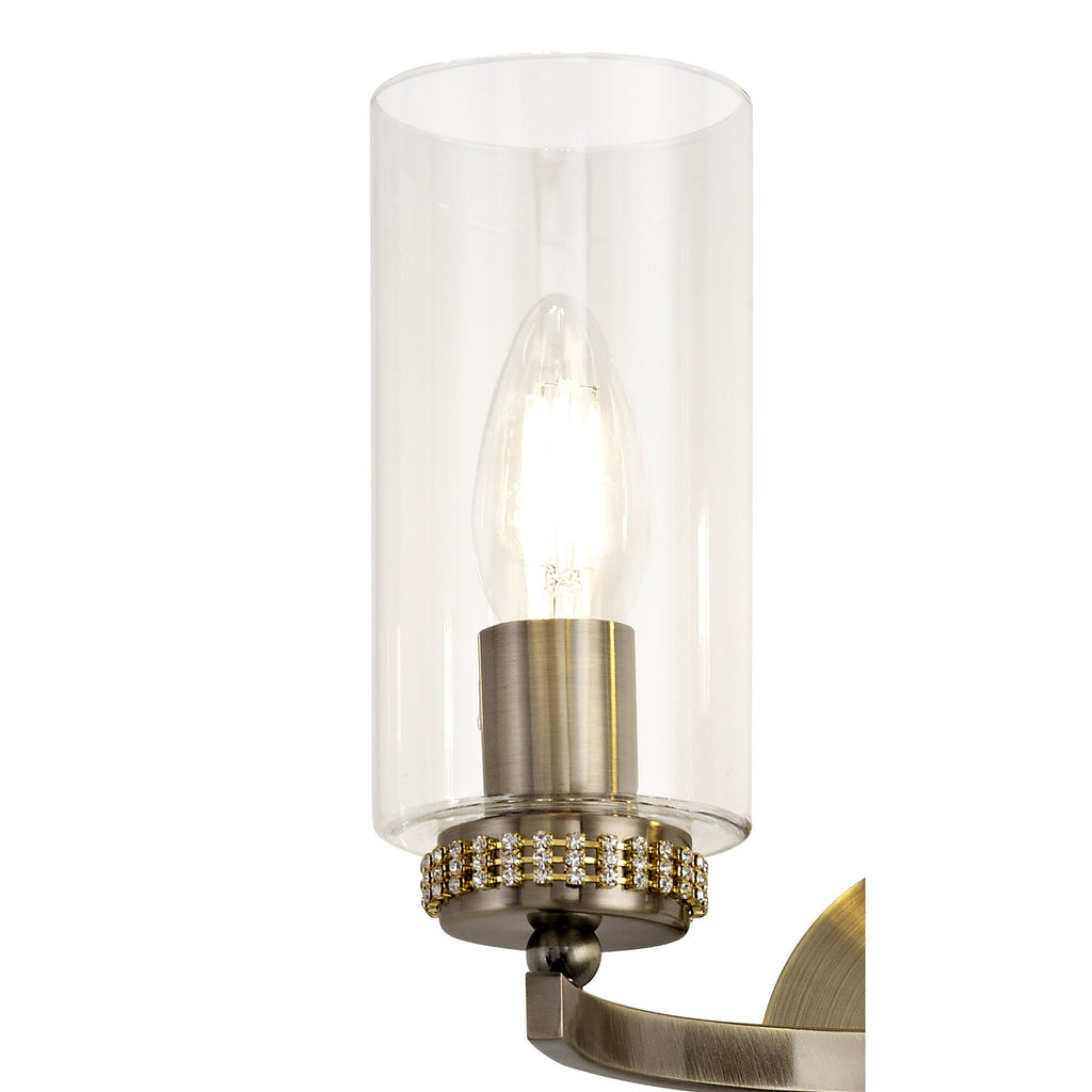 Benz Twin Wall Light In Antique Brass Finish