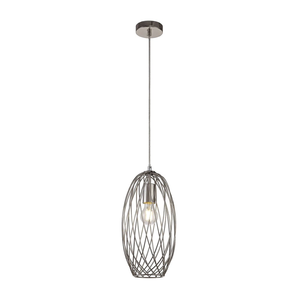 Ellipse Small Ceiling Pendant Light In Polished Nickel Finish