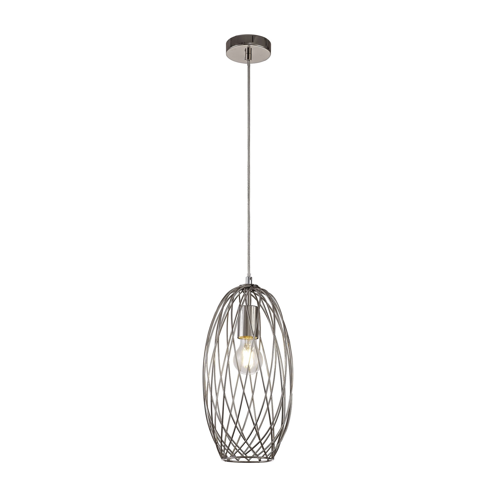 Ellipse Small Ceiling Pendant Light In Polished Nickel Finish