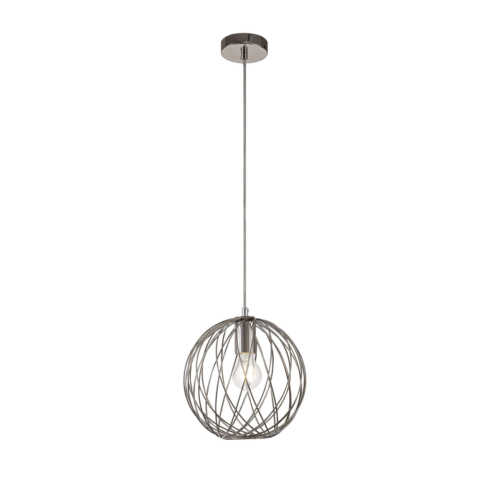 Ellipse Medium Ceiling Pendant Light In Polished Nickel Finish