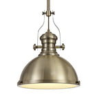 Albany Classic Ceiling Pendant Light In Antique Brass With Frosted Glass Diffuser
