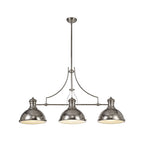 Albany Classic Ceiling Bar Pendant Light In Polished Nickel With Frosted Glass Diffuser