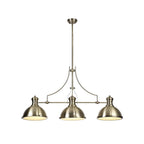 Albany Classic Ceiling Bar Pendant Light In Antique Brass With Frosted Glass Diffuser