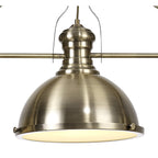 Albany Classic Ceiling Bar Pendant Light In Antique Brass With Frosted Glass Diffuser