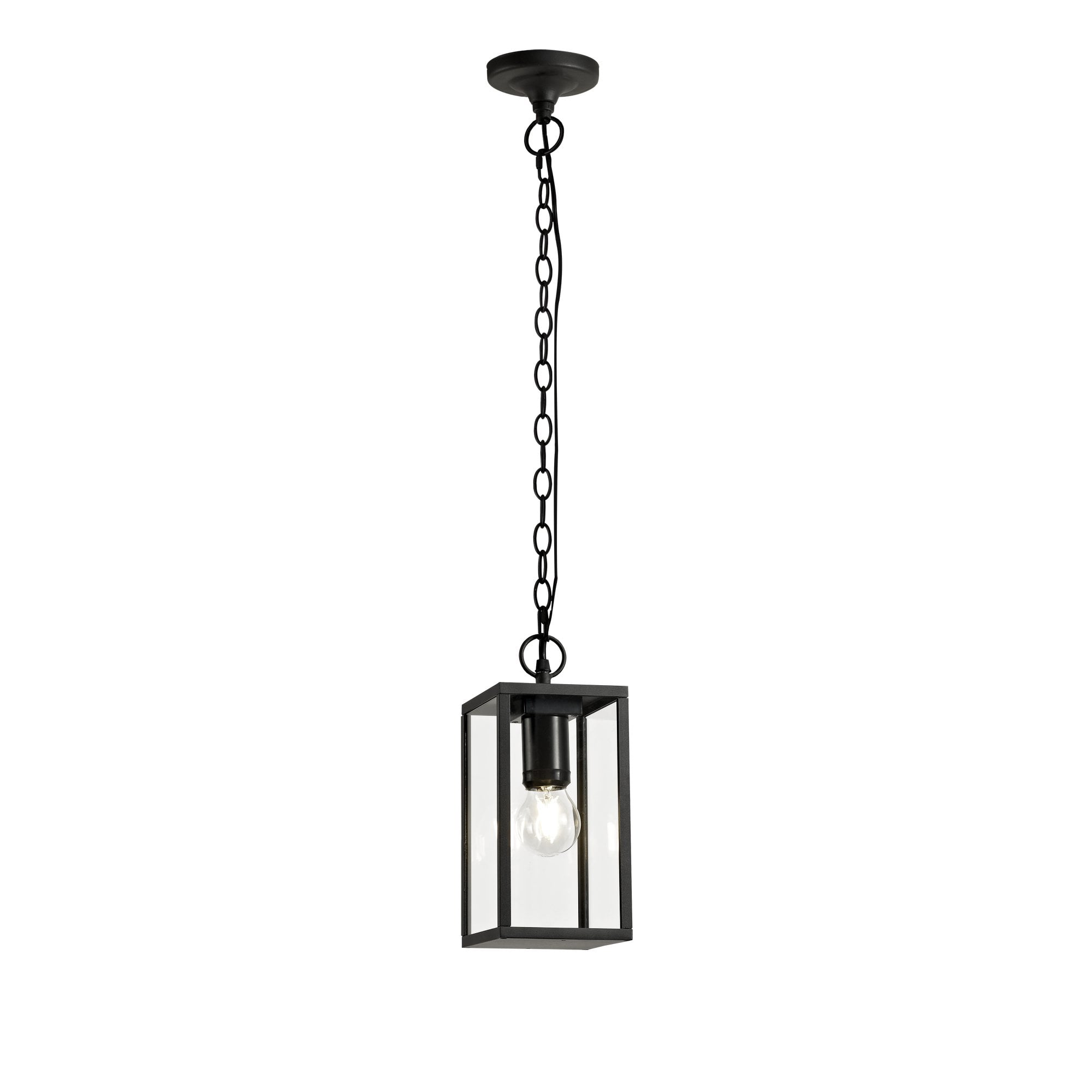 Box Outdoor Ceiling Pendant Light In Graphite Black Finish IP54