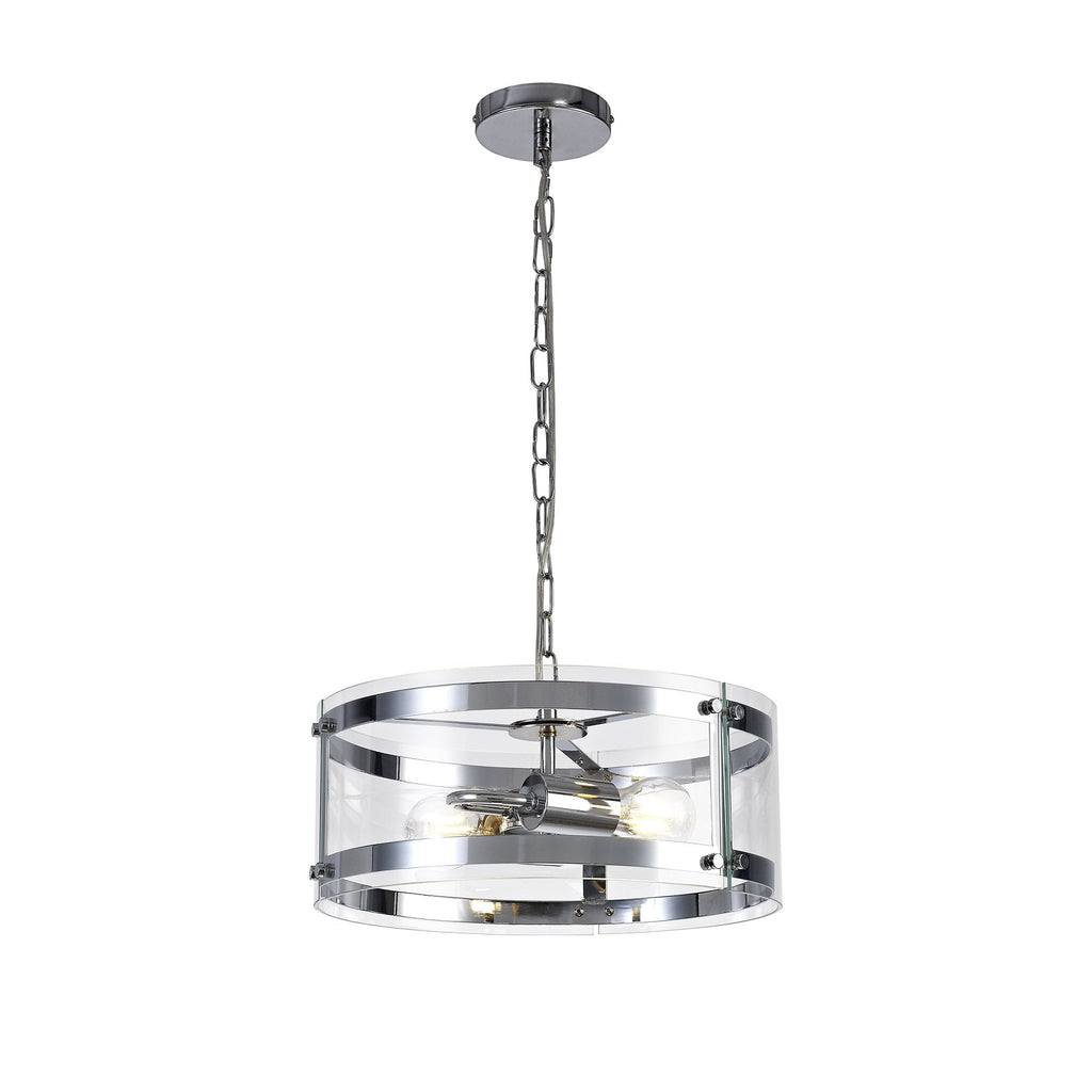 York Classic Ceiling Light In Polished Chrome Finish With Clear Glass