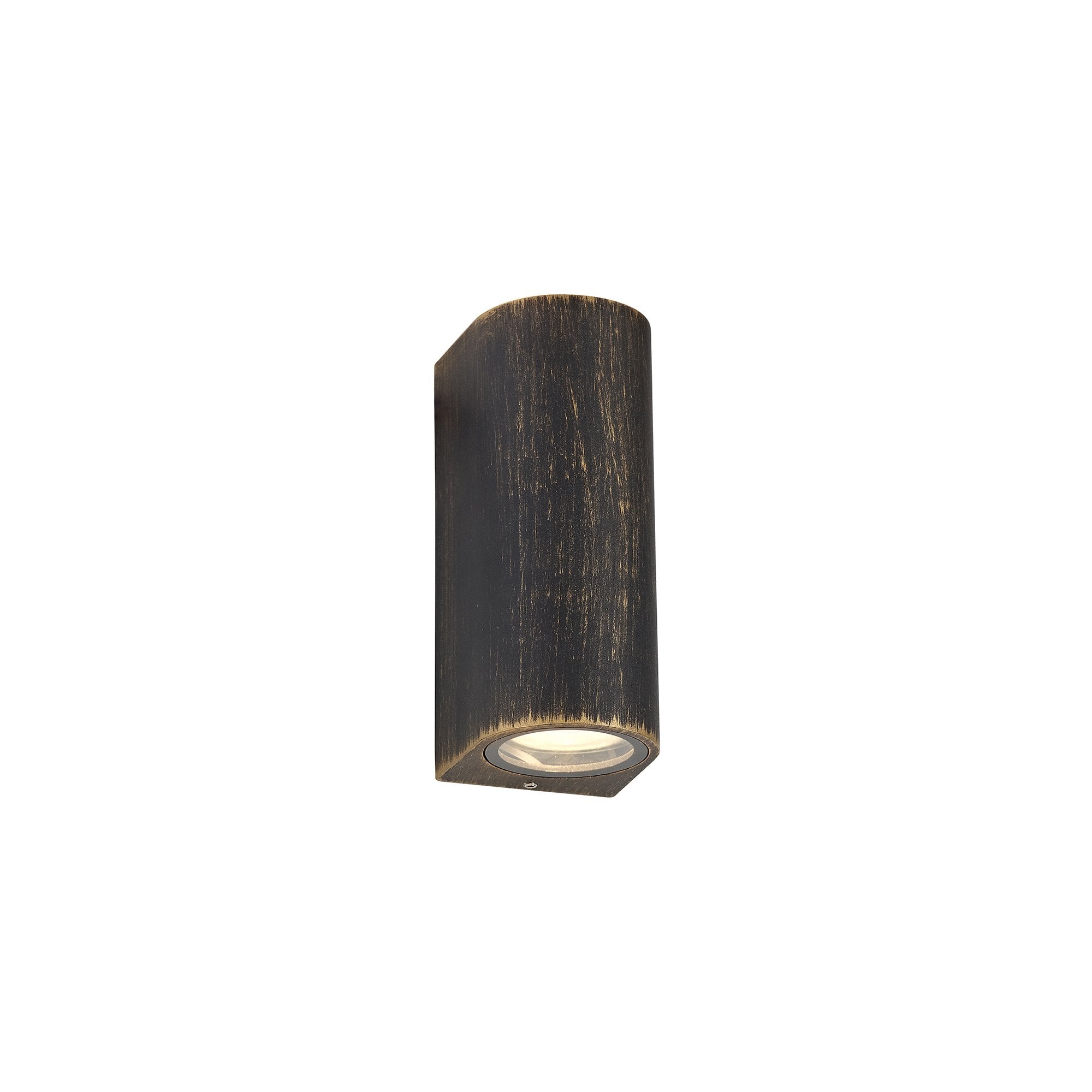 Poole Outdoor Curved 2 Light Wall Light In Black And Gold Finish IP54