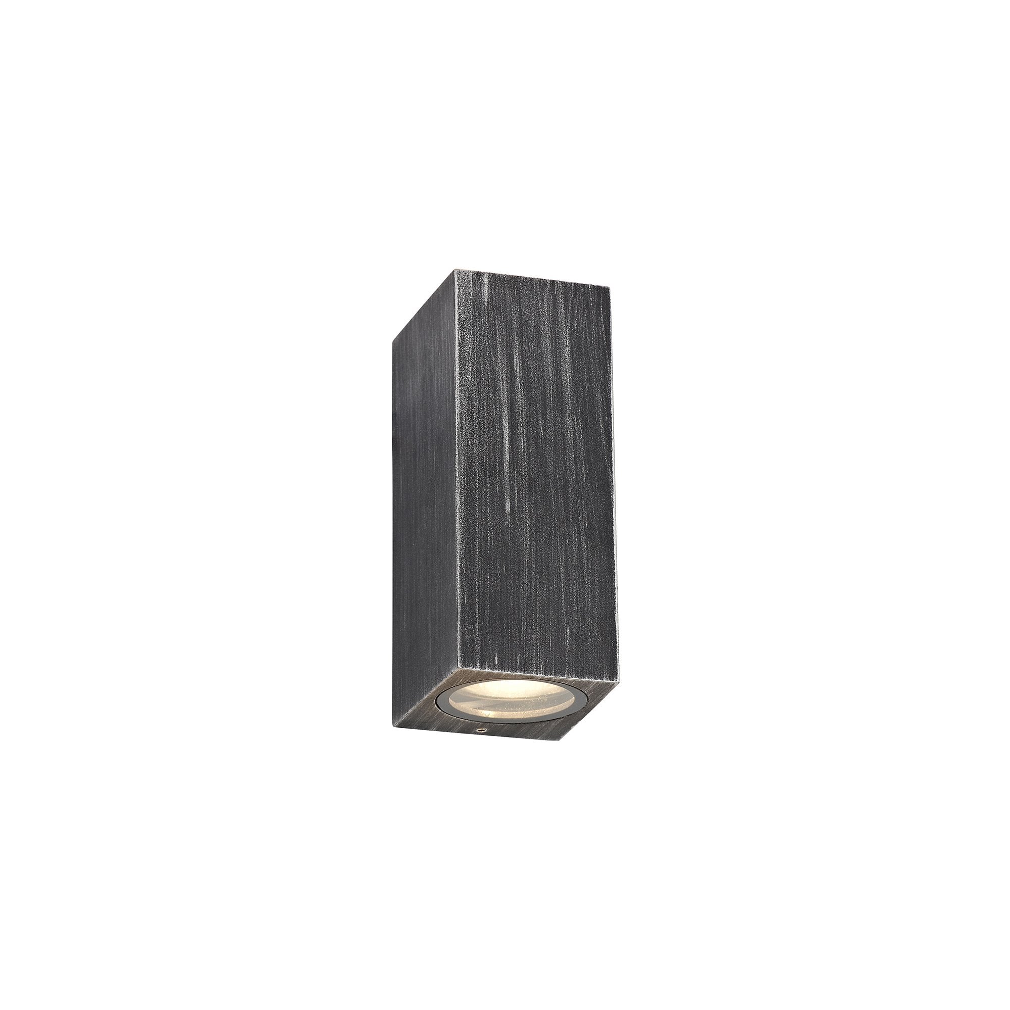 Poole Outdoor Rectangular 2 Light Wall Light In Black And Silver Finish IP54