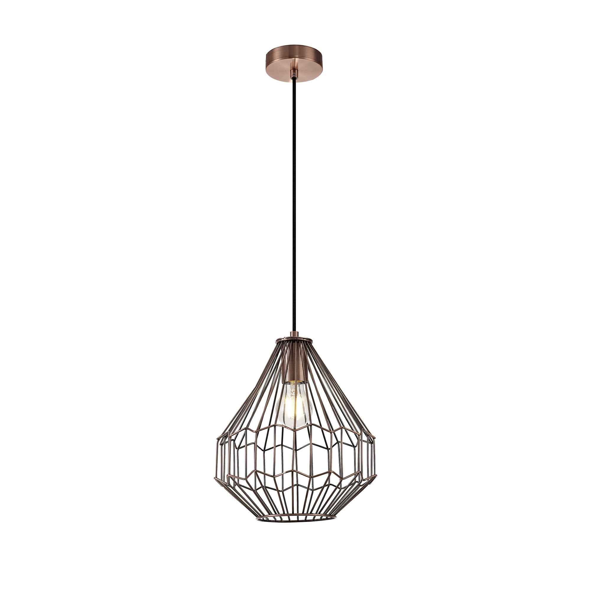 Alum Contemporary Ceiling Pendant Light In Antique Copper Finish