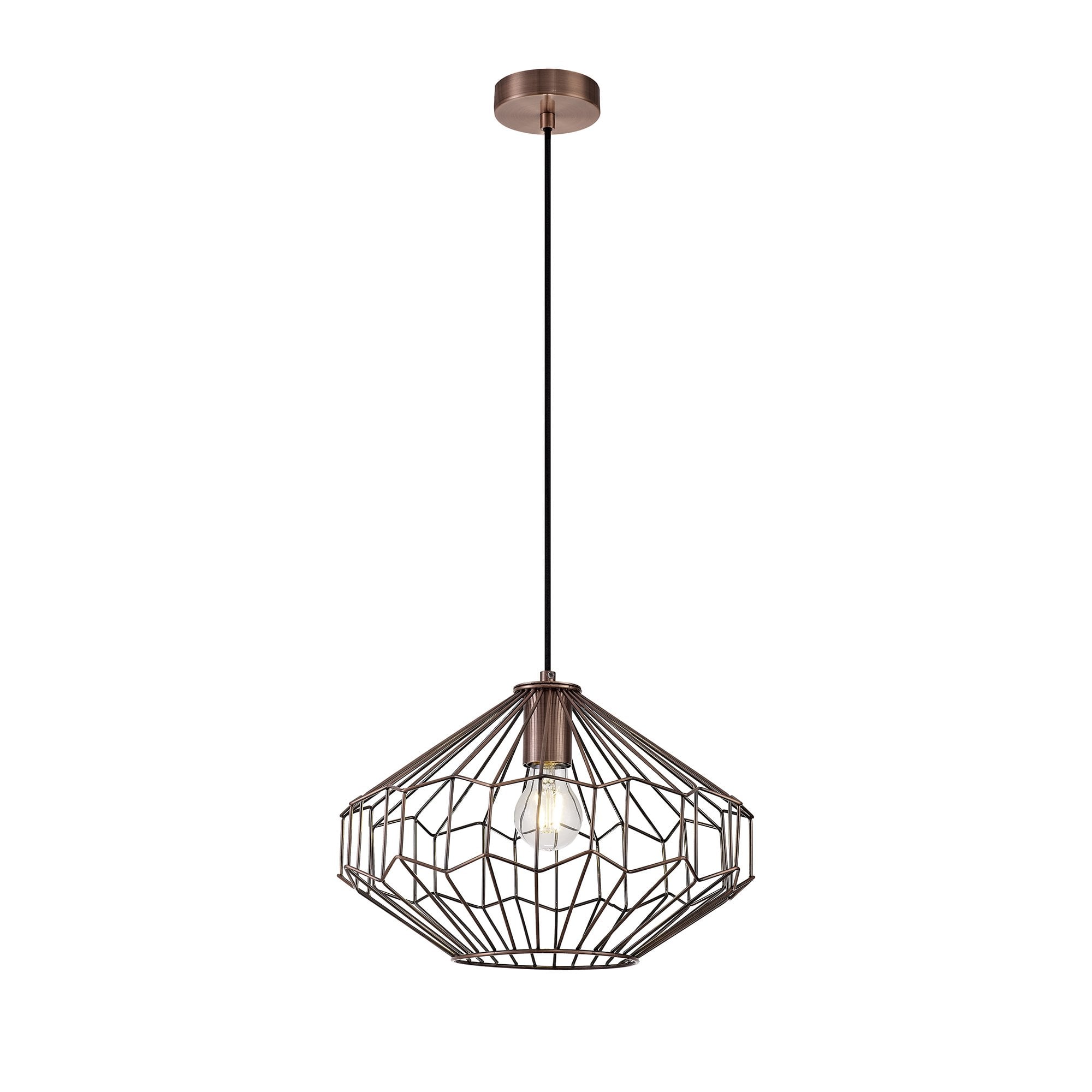 Alum Contemporary Medium Ceiling Pendant Light In Antique Copper Finish
