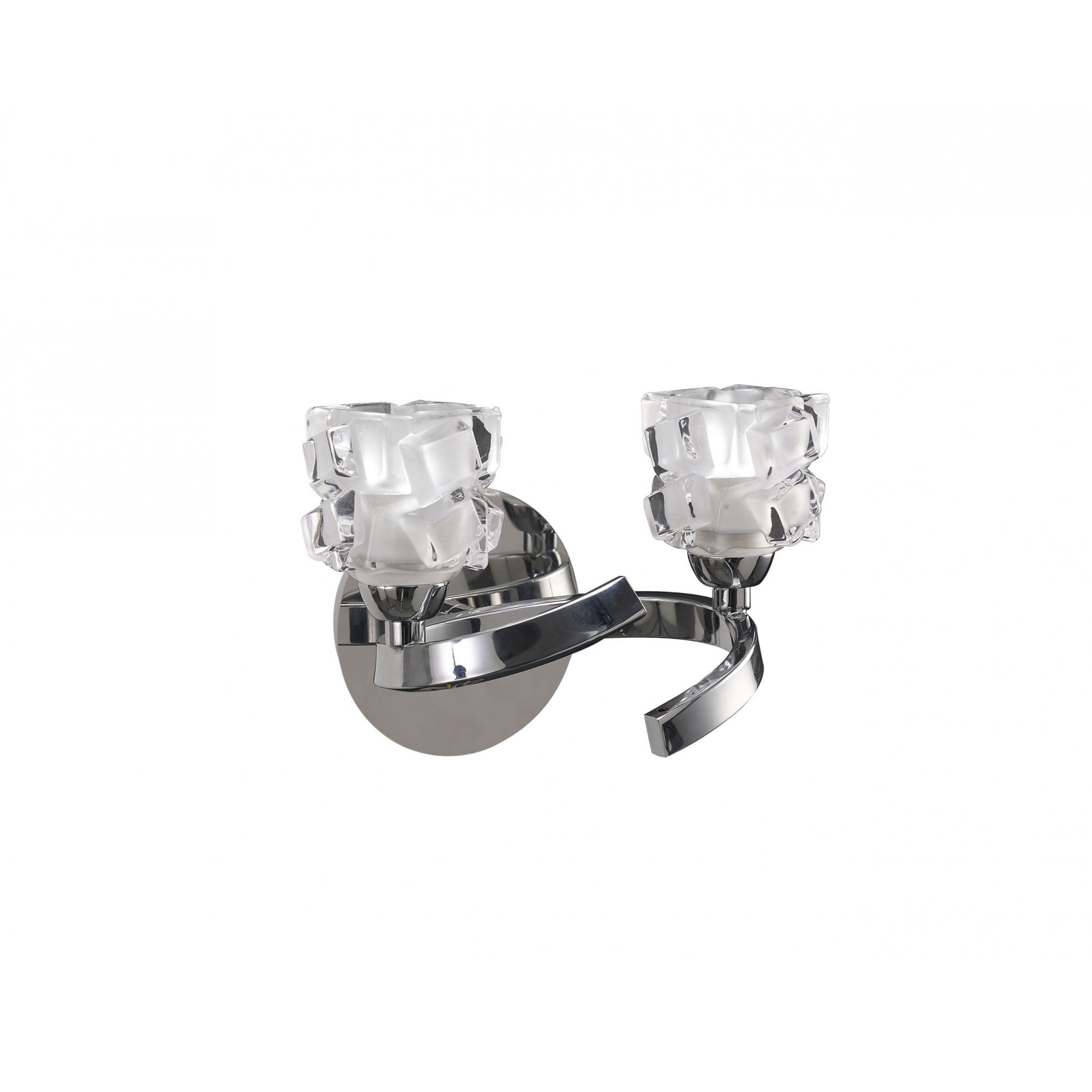 Ice Stylish Switched 2 Light Wall Light In Polished Chrome Finish M1844/S
