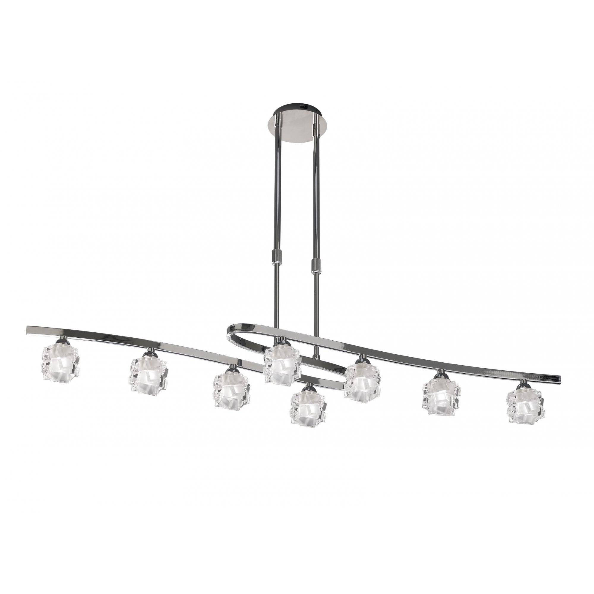 Ice Stylish 8 Light Telescopic Convertible Ceiling Light In Polished Chrome M1840