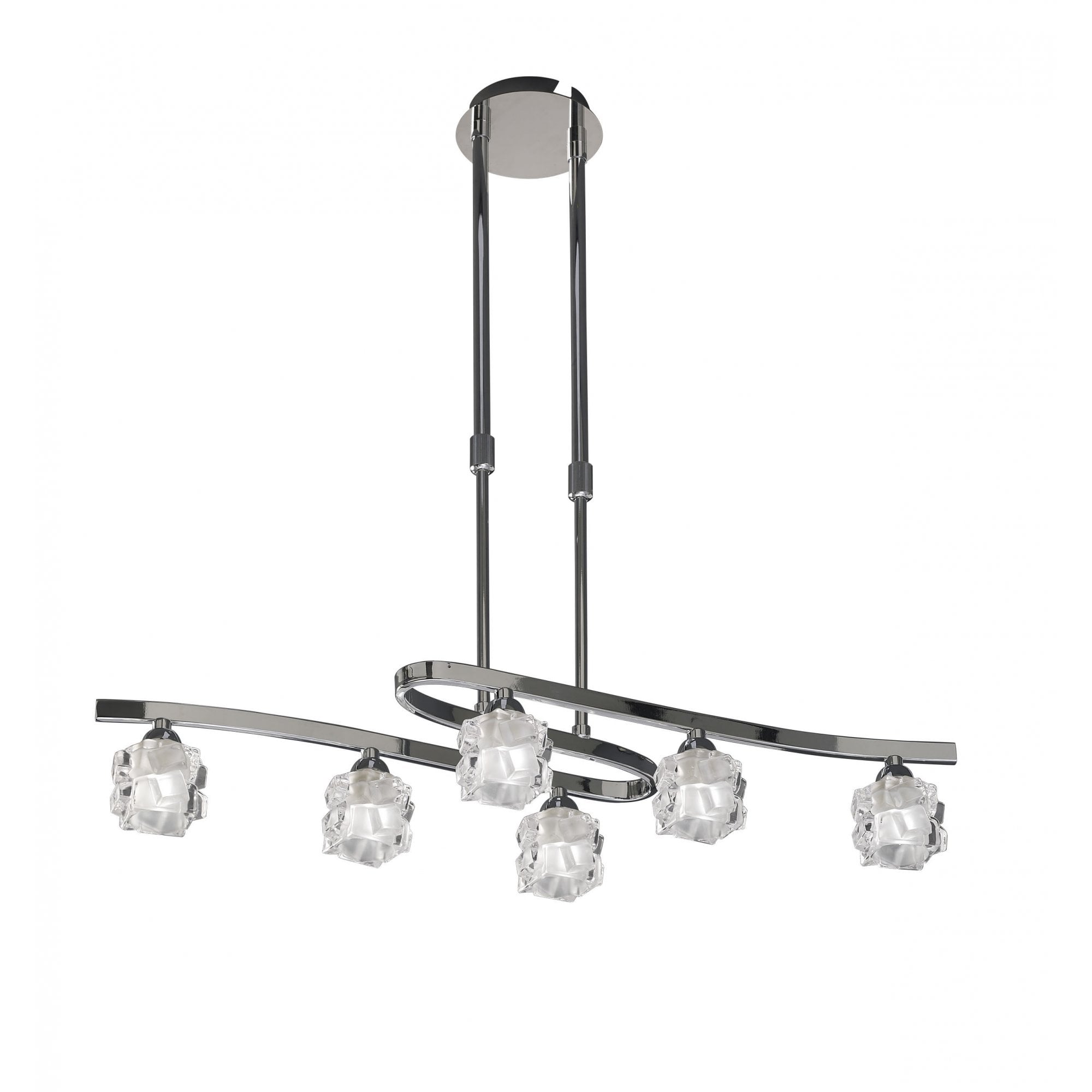 Ice Stylish 6 Light Telescopic Convertible Ceiling Light In Polished Chrome M1841
