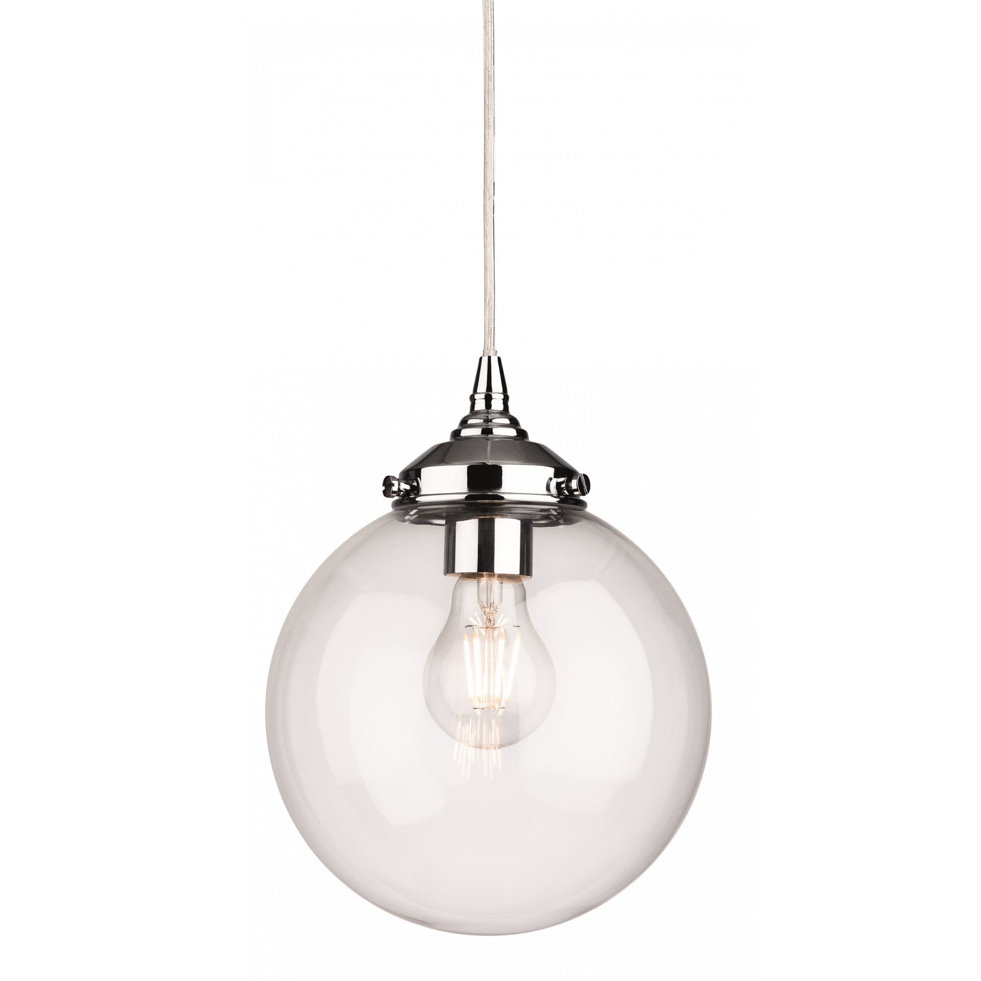 Seville Traditional Ceiling Pendant In Polished Chrome Finish With Clear Glass Shade 3726CH