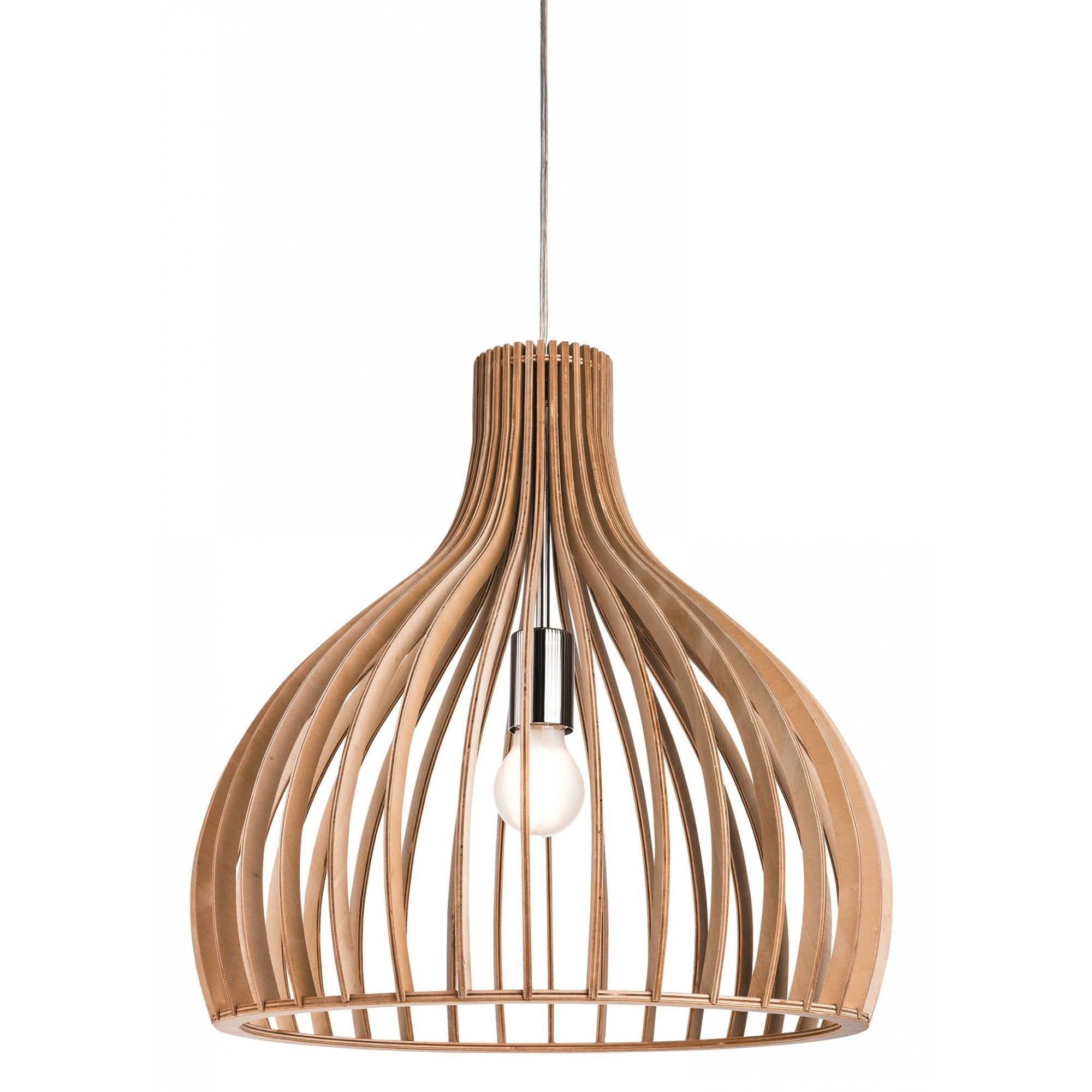 Cadiz Stylish Wooden Ceiling Pendant Light In Natural Finish 3714