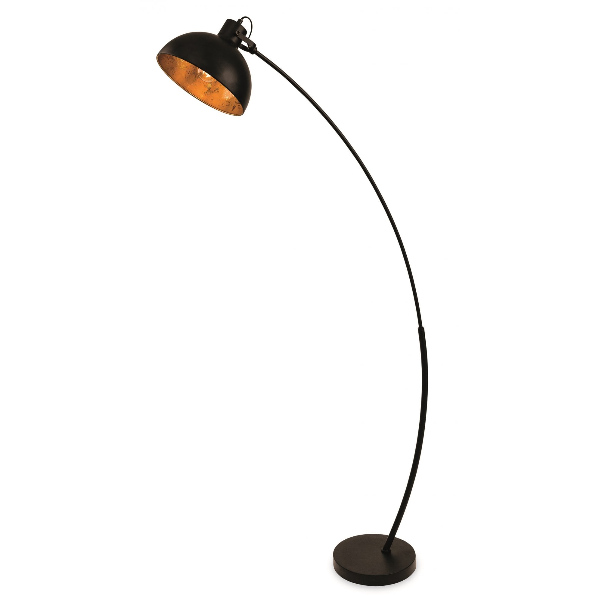 Lotus Modern Floor Lamp In Black Finish With Gold Leaf Effect 3746BK
