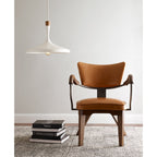 Darwin Ceiling Pendant Light In Matt White Finish With Natural Wood Crown FE-DARWIN-P