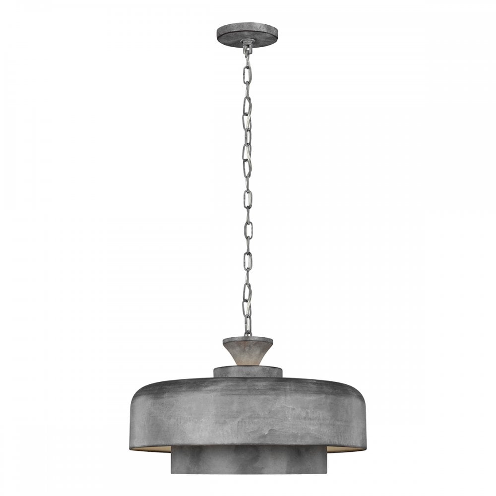 Haymarket Ceiling Pendant Light In Weathered Galvanised Finish FE-HAYMARKET-P