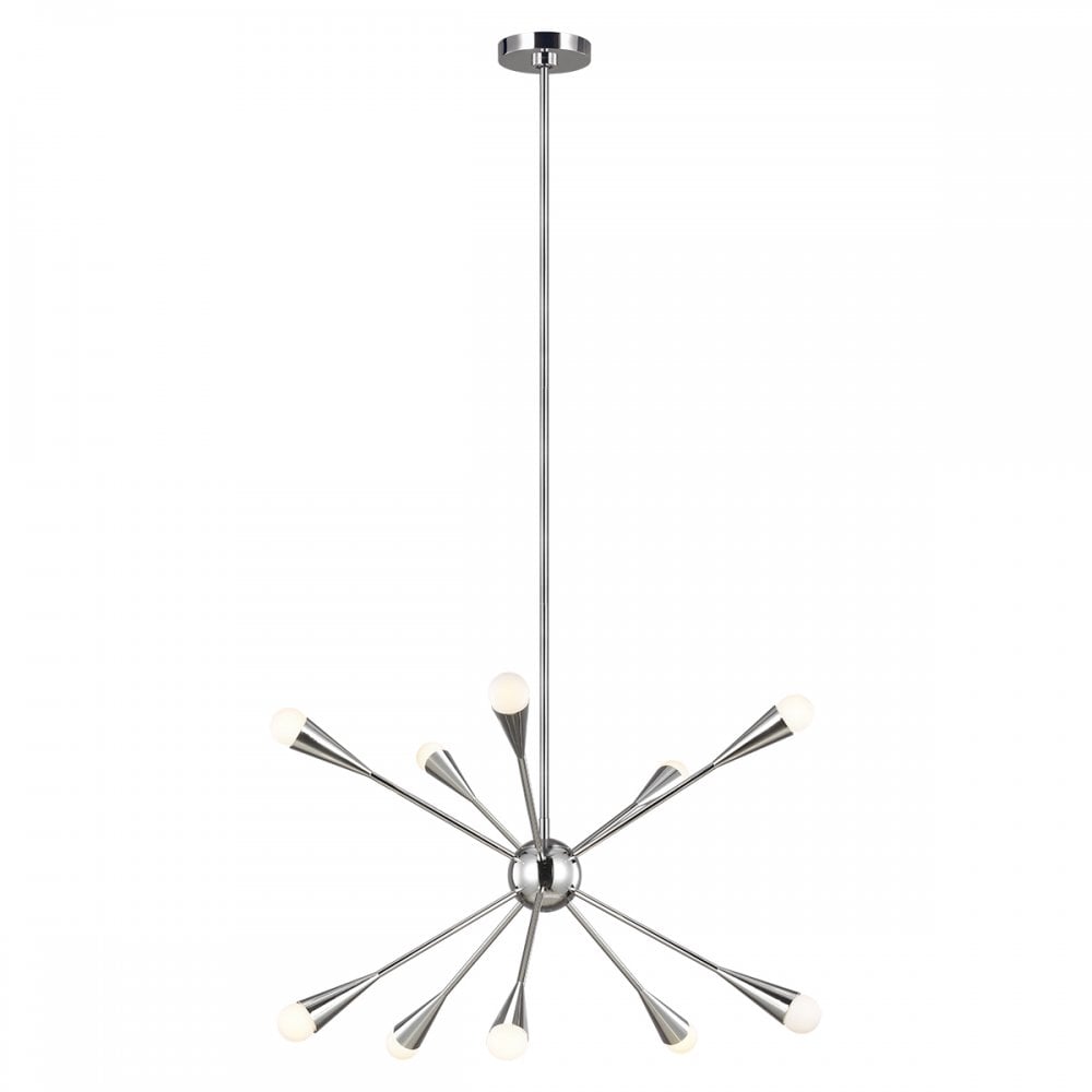 Jax Modern 10 Light Ceiling Pendant Light In Polished Nickel Finish FE-JAX10-PN
