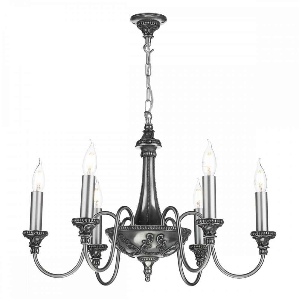 Bailey 6 Light Ceiling Pendant Light In Pewter Finish BAI0667