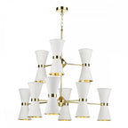 Hyde 18 Light Ceiling Pendant Light In Arctic White And Brass Finish HYD18