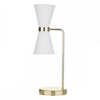 Hyde 2 Light Table Lamp In Arctic White And Brass Finish HYD42