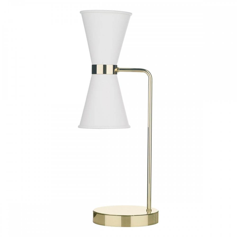 Hyde 2 Light Table Lamp In Arctic White And Brass Finish HYD42