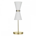 Hyde 2 Light Table Lamp In Arctic White And Brass Finish HYD42