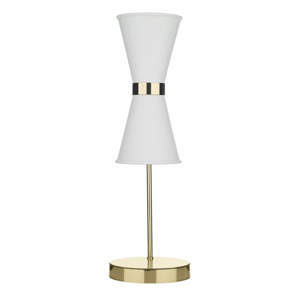 Hyde 2 Light Table Lamp In Arctic White And Brass Finish HYD42