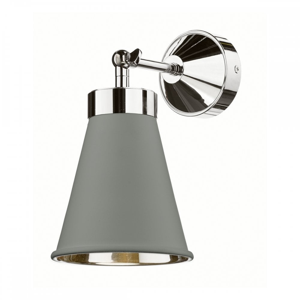 Hyde Single Wall Light In Powder Grey And Polished Chrome Finish HYD0739C