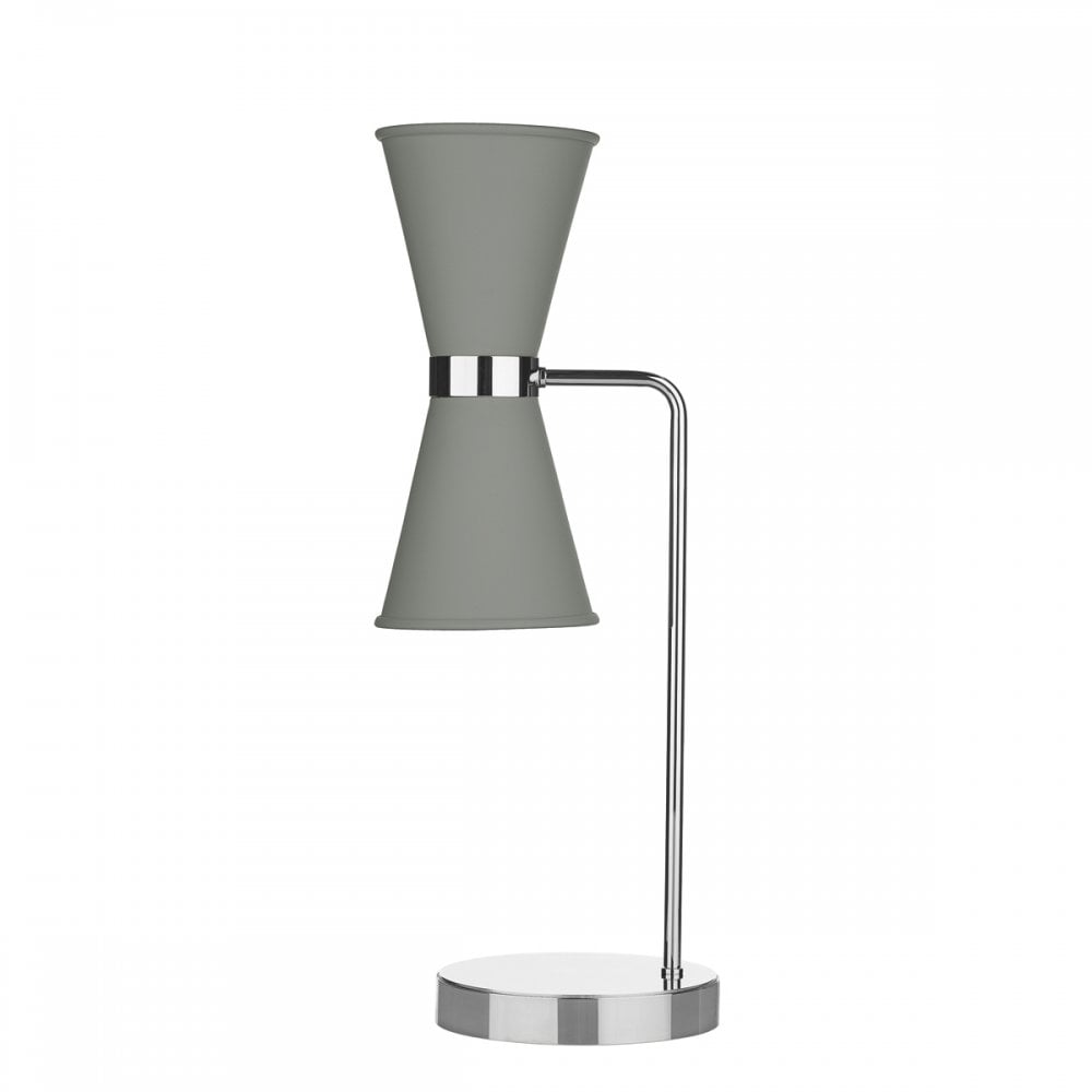 Hyde Twin Table Lamp In Powder Grey And Polished Chrome Finish HYD4239C
