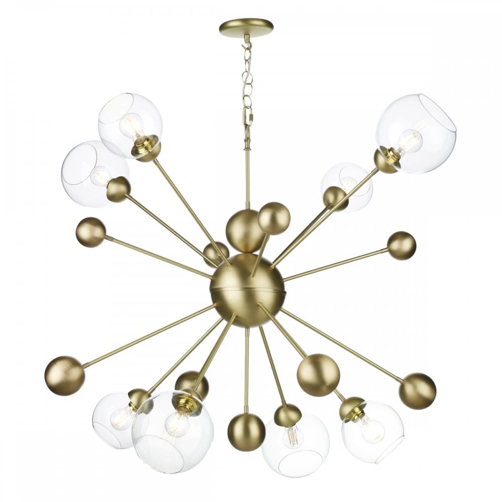 Cosmos 8 Light Ceiling Pendant Light In Butter Brass Finish COS0840H