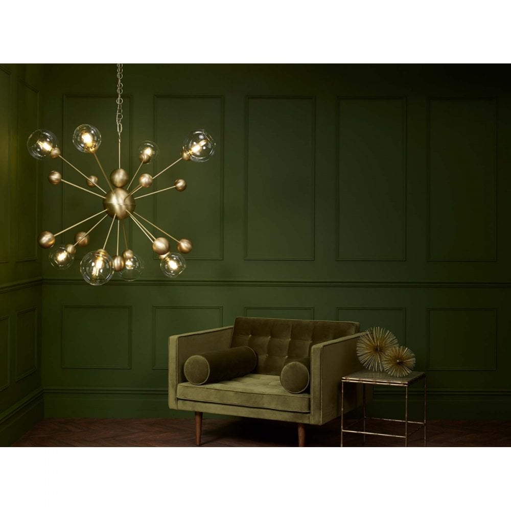 Cosmos 8 Light Ceiling Pendant Light In Butter Brass Finish COS0840H