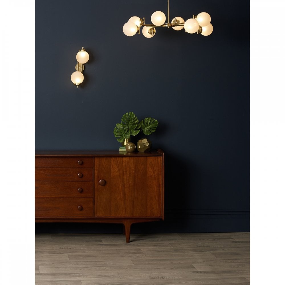 Jazz 2 Light Wall Light In Butter Brass With Frosted Glass JAZ0940