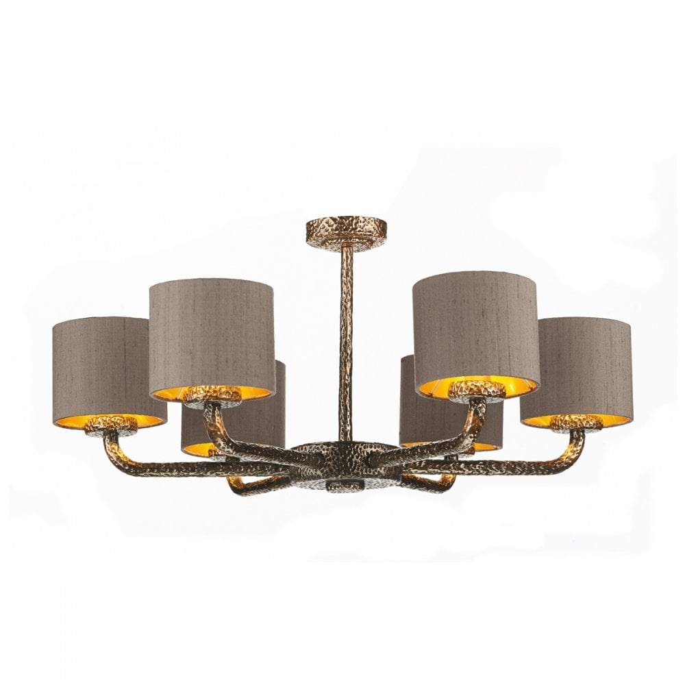 Sloane 6 Light Dual Mount Pendant with Truffle Shades SLO0663-72-GD
