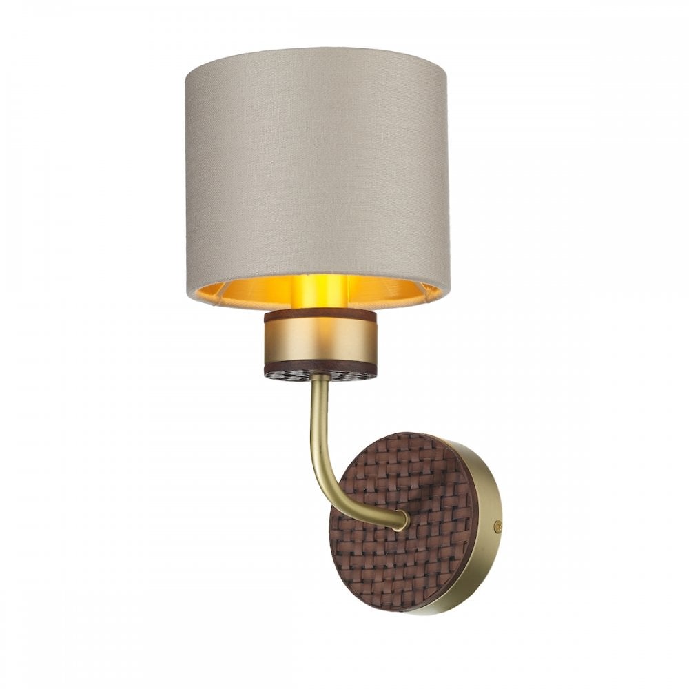 Hunter Single Wall Light In Butter Brass Finish With Shade HUN0740