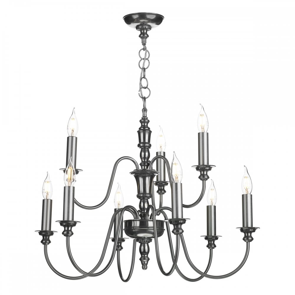 Dickens 9 Light Ceiling Pendant Light In Pewter Finish DIC1367