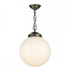 Fairfax Ceiling Pendant Light In Antique Brass Finish With Opal Glass Shade FAI8172