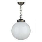Fairfax Ceiling Pendant Light In Antique Brass Finish With Opal Glass Shade FAI8172