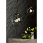 Fairfax Ceiling Pendant Light In Antique Brass Finish With Clear Glass Shade FAI0175