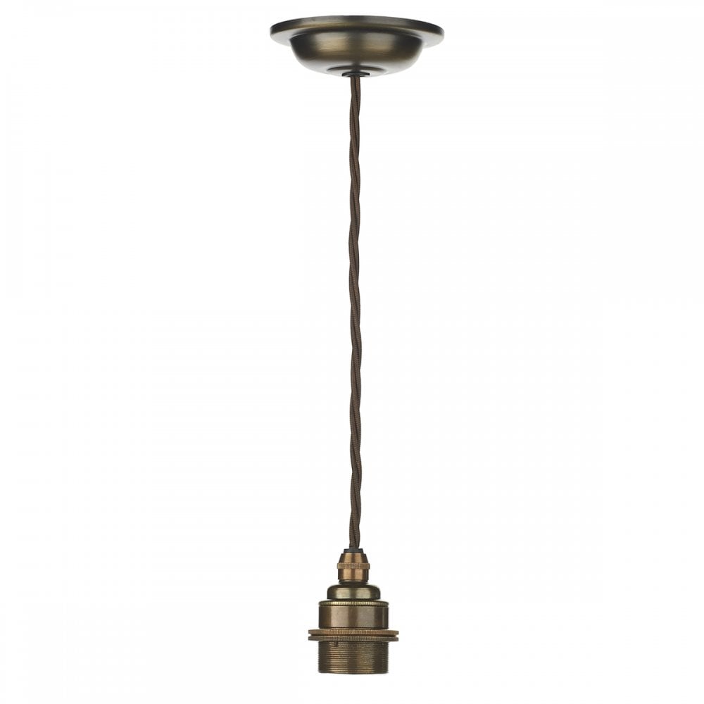 Duxford Ceiling Pendant Light In Bronze Finish With Green Glass Shade DUX6575 + VID8624