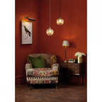 Henley Ceiling Pendant Light In Antique Brass Finish With Ribbed Glass Shade HEN0175