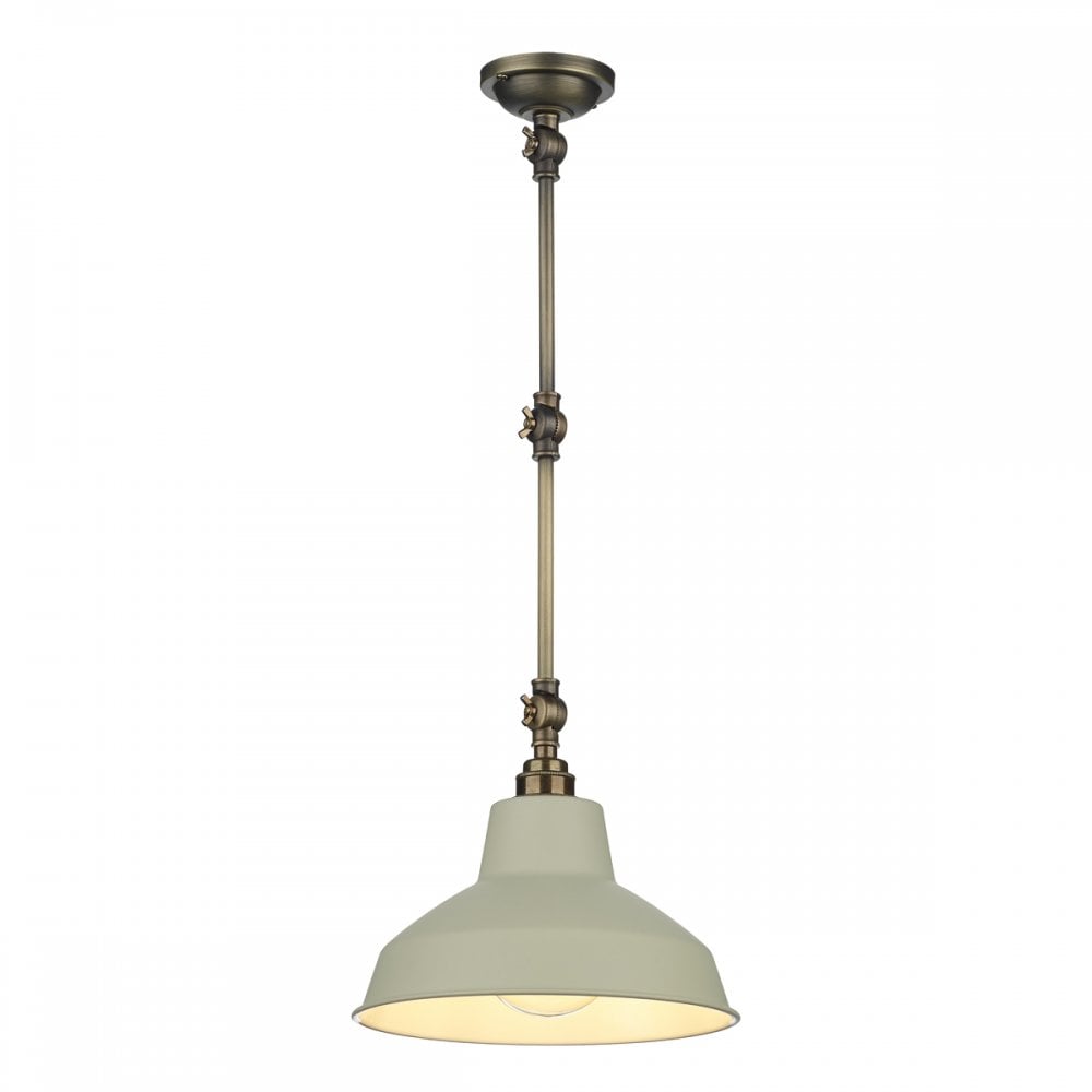 Hoxton Ceiling Pendant Light In Brass Finish With Pebble Shade HOX0775+DEX1902