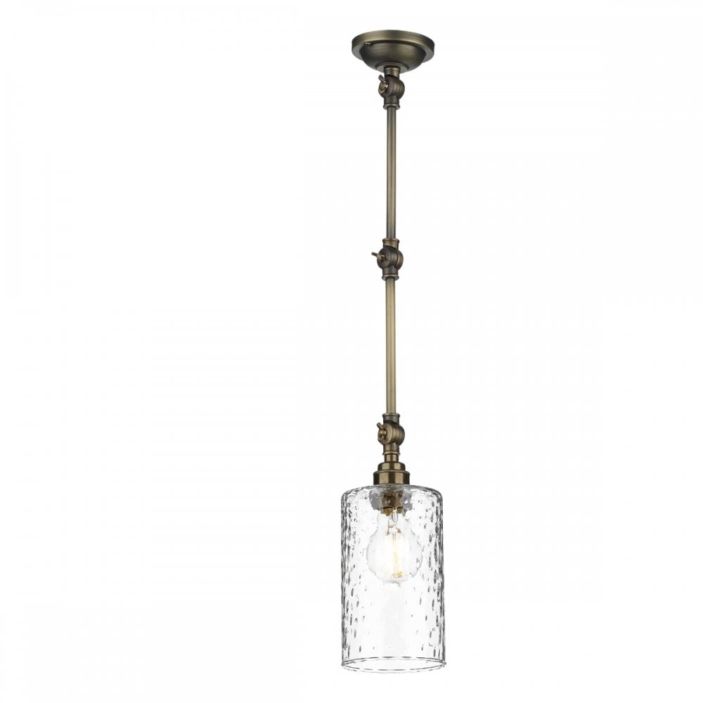 Hoxton Ceiling Pendant Light In Brass Finish With Clear Glass Shade HOX0775+GIL191