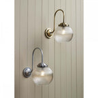 Henley Single Wall Light In Satin Chrome Finish With Ribbed Glass HEN0746