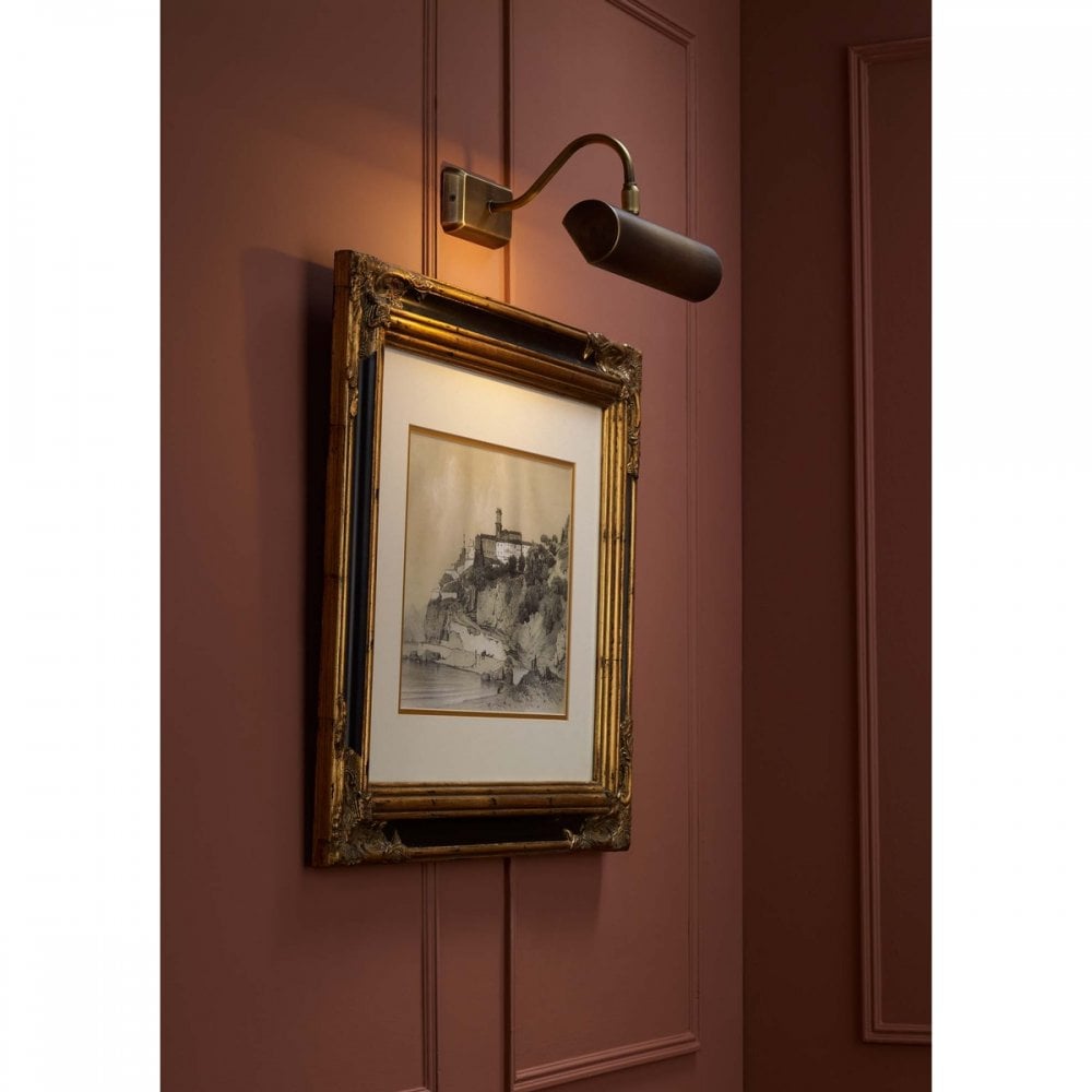 Ines Classic Picture Light In Antique Brass Finish INE0775