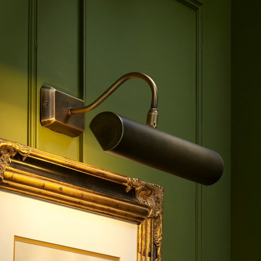 Ines Classic Picture Light In Antique Brass Finish INE0975