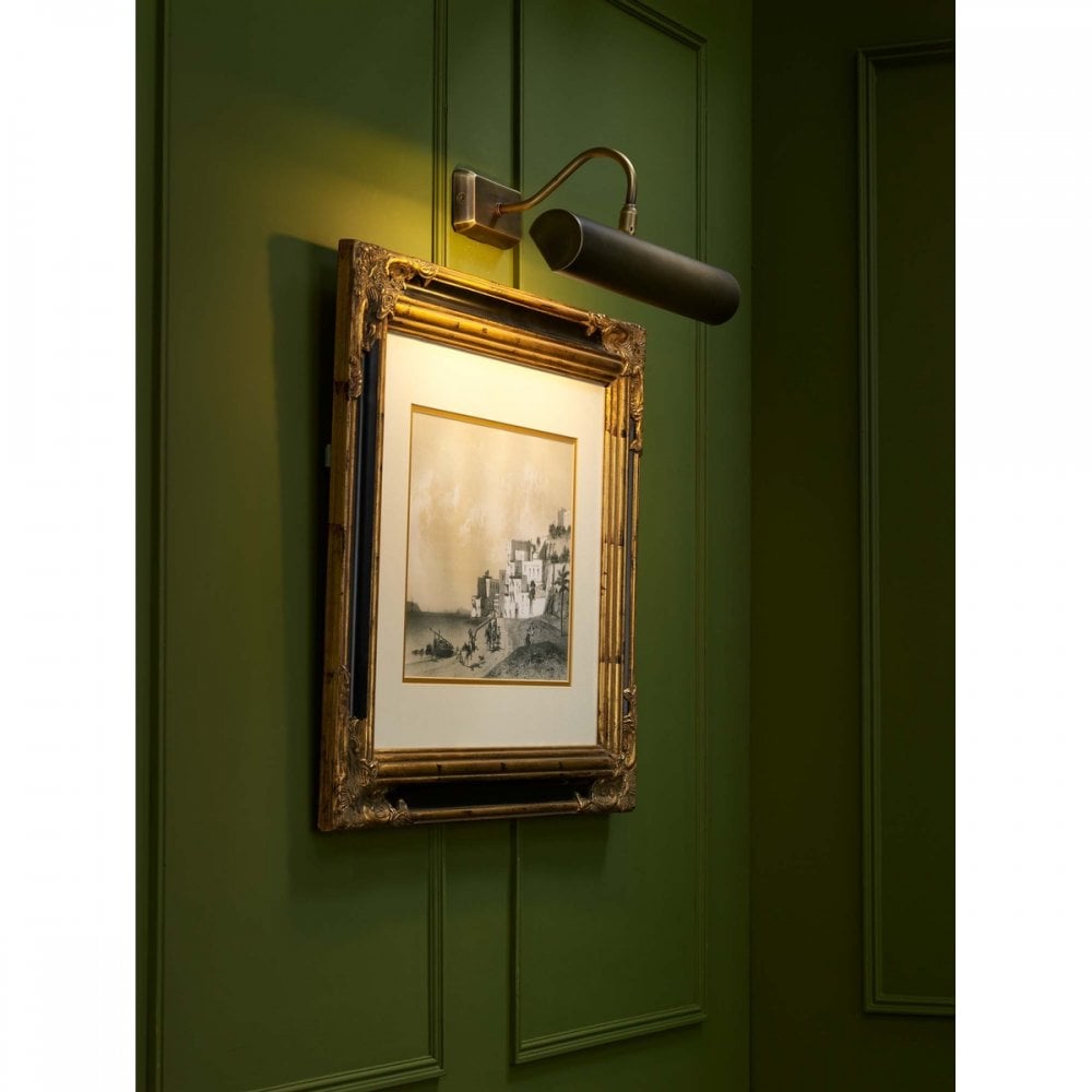 Ines Classic Picture Light In Antique Brass Finish INE0975